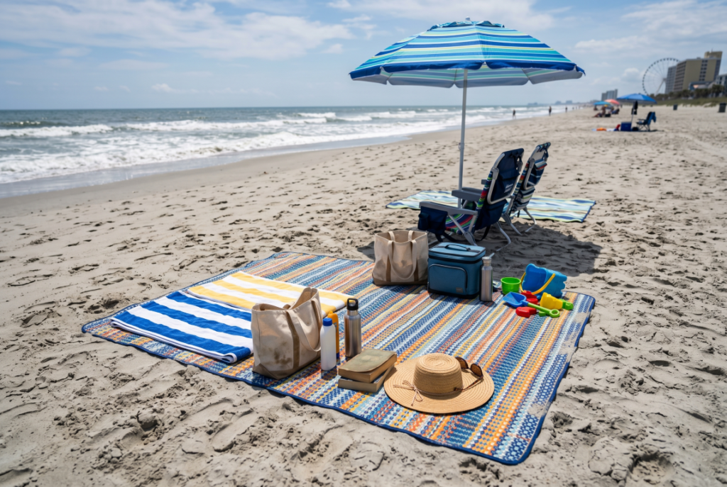 Beach Gear For Families - A Spacious Beach Blanket Or Mat