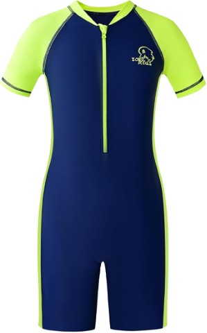 Girls and Boys One Piece Rash Guard Swimsuit Kid Water Sport Short Swimsuit UPF 50+ Sun Protection Bathing Suits
