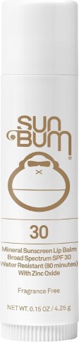 SPF 30 Mineral Sunscreen Lip Balm - Hawaii Act 104 Compliant (Octinoxate & Oxybenzone Free) - Zinc-Based Broad Spectrum UVA - UVB Lip Protection - 0.15 oz Stick - Sun Bum