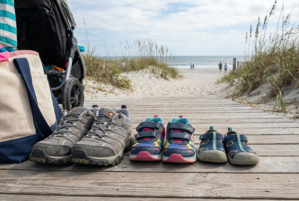 Essential_Packing_List_For_Families_Traveling_To_The_Beach_During_Spring_Break_Sneakers_and_Comfortable_Walking_Shoes
