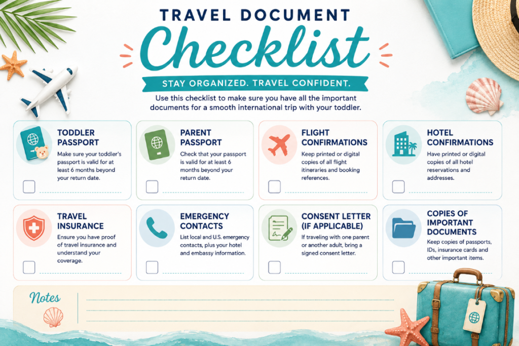 Toddler Travel Checklist Poster