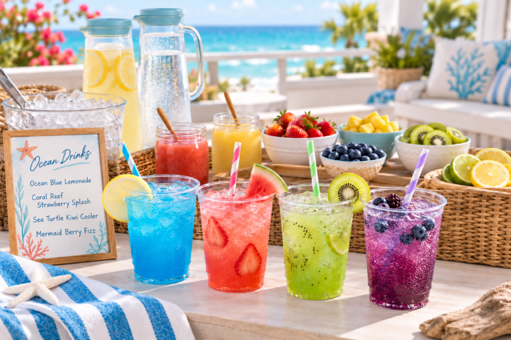 Turn These Recipes Into an Ocean-Themed Drink Bar-