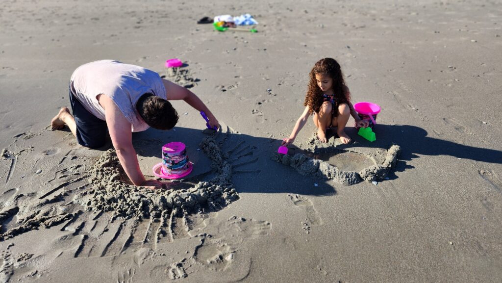 Daddy Daughter Fun Myrtle Beach, SC Building Sandcastles