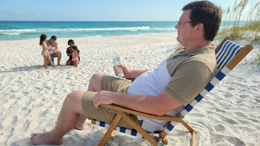 hubby in beach chair choosing-the-right-beach-chairs-and-loungers