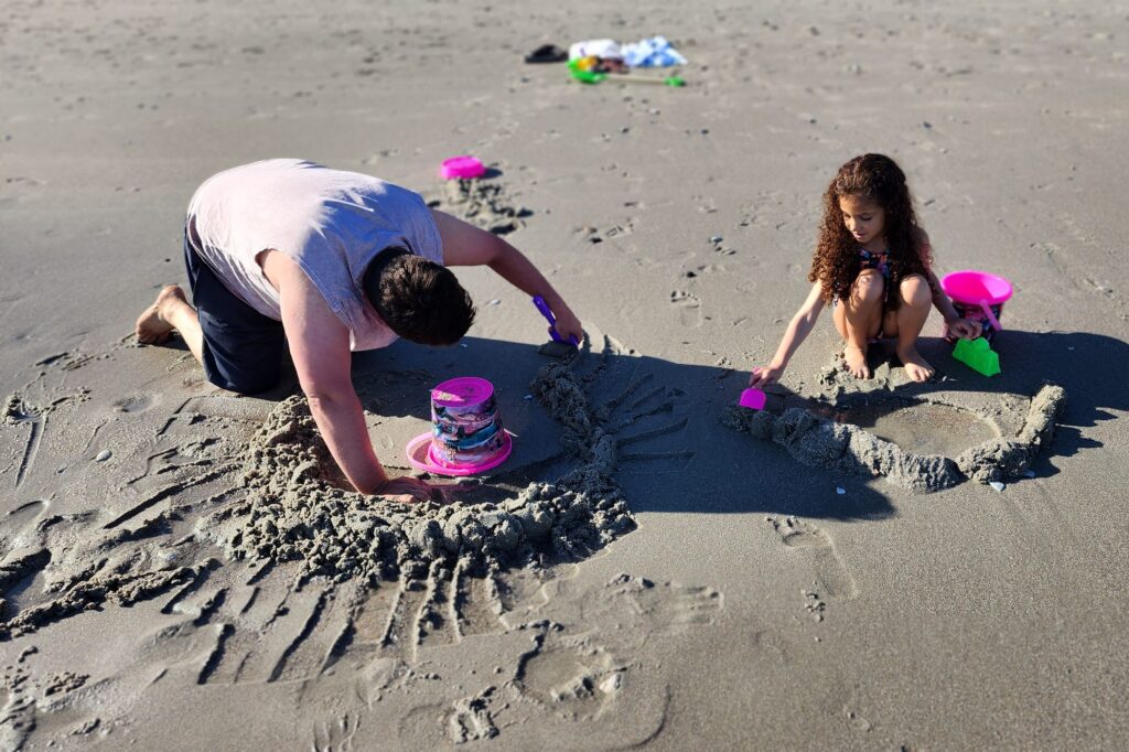 Daddy Daughter Fun Myrtle Beach, SC Building Sandcastles
