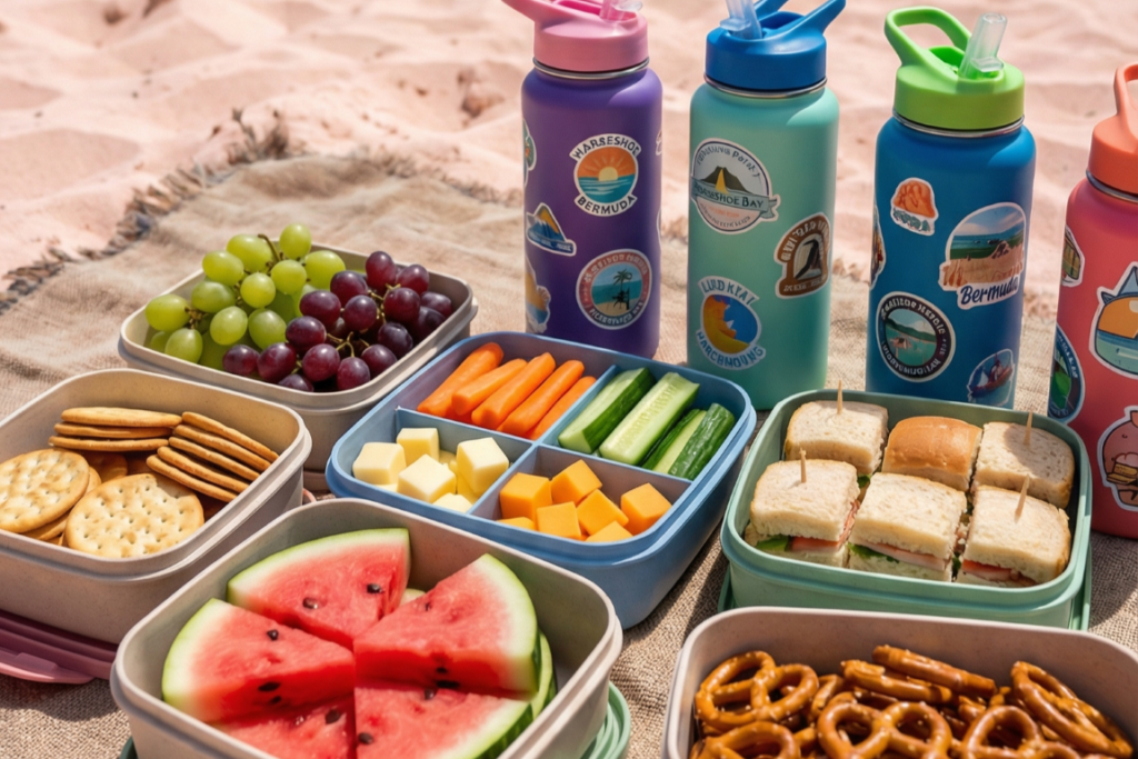 Essential_Packing_List_For_Families_Traveling_To_The_Beach_During_Spring_Break_Snacks_And_Refillable_Water_Bottles