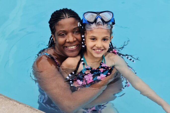 Swimming in a pool at the kid-friendly resort in Florida